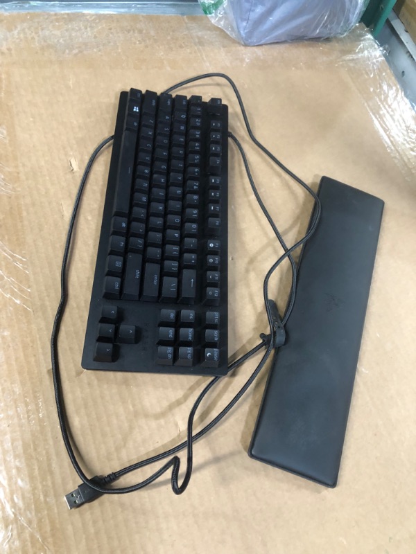 Photo 4 of Razer Huntsman V2 TKL Tenkeyless Gaming Keyboard: Fastest Linear Optical Switches Gen2 w/Sound Dampeners & 8000Hz Polling Rate - Detachable TypeC Cable - Doubleshot PBT Keycaps - Ergonomic Wrist Rest