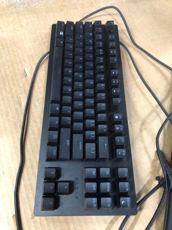 Photo 2 of Razer Huntsman V2 TKL Tenkeyless Gaming Keyboard: Fastest Linear Optical Switches Gen2 w/Sound Dampeners & 8000Hz Polling Rate - Detachable TypeC Cable - Doubleshot PBT Keycaps - Ergonomic Wrist Rest