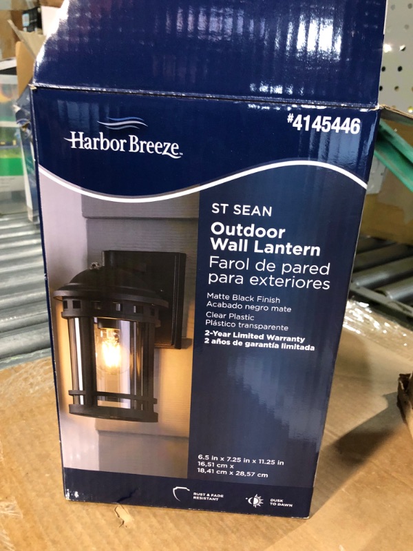 Photo 5 of ***READ NOTES****
Harbor Breeze St. Sean 1-Light 11.25-in Black Outdoor Wall Light
