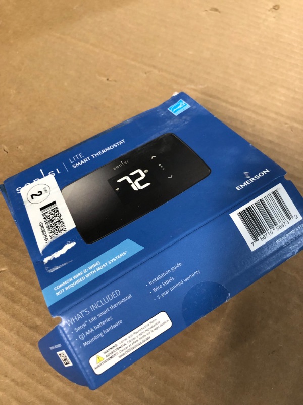Photo 1 of **FOR PARTS ONLY**NON FUNCTIONAL
Emerson Sensi Lite Black Smart Thermostat with Wi-Fi Compatibility
