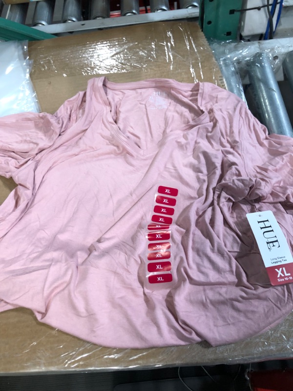 Photo 4 of HUE Long Sleeve Legging Tee (Pink, XXL)
