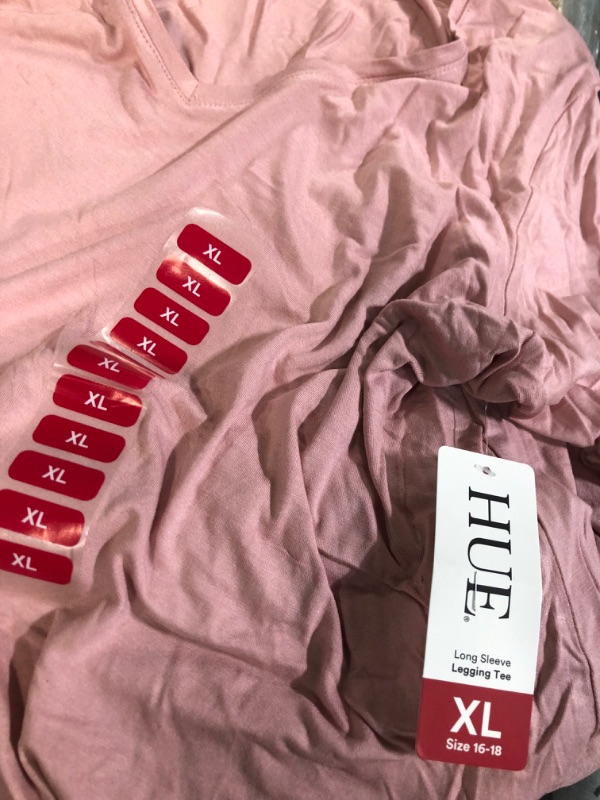 Photo 2 of HUE Long Sleeve Legging Tee (Pink, XXL)
