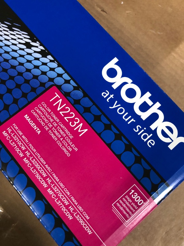 Photo 3 of Brother Genuine TN223M Standard Yield Magenta Toner Cartridge (TN223 Series) (for use with HL-3210CW, HL-3270CDW, HL-3230CDN, MFC-L3770CDW, MFC-L3750CDW Printers
