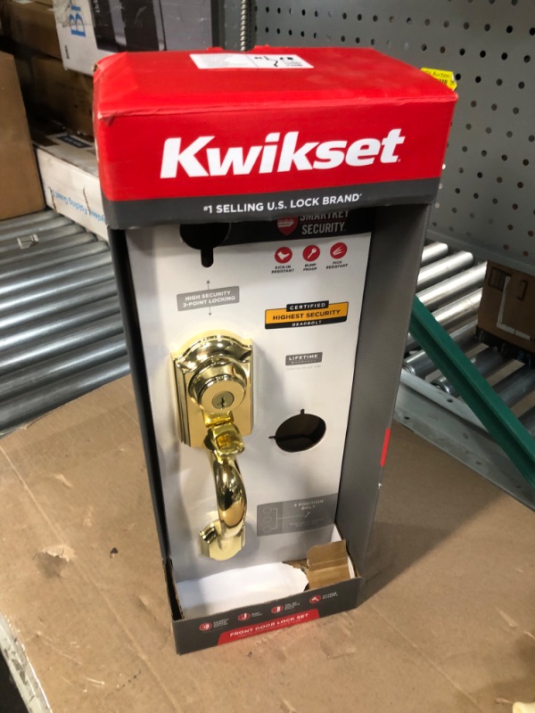 Photo 4 of **NON REFUNDABLE NO RETURNS SOLD AS IS**
**parts only**Kwikset featuring SmartKey Montara Single Cylinder Handleset with Juno Knob in Polished Brass 553MNHXJ 3 SMT CP