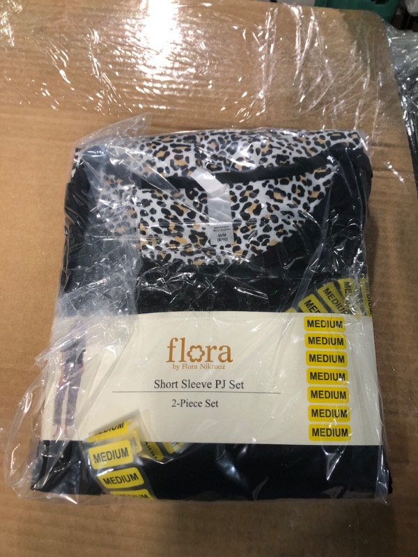 Photo 1 of Flora 2-Piece PJ Set (Cheetah Print) Medium
