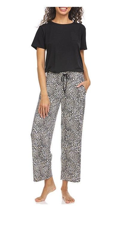 Photo 1 of Flora 2-Piece PJ Set (Cheetah Print) Medium
