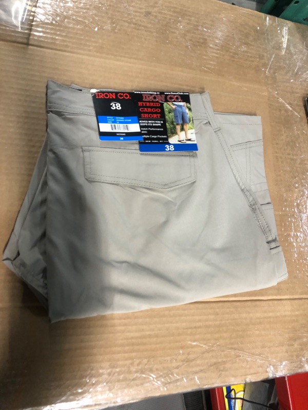 Photo 2 of IRON CO. 4-Way Stretch Hybrid Cargo 11" Inseam Short (Washed Stone, 38)
