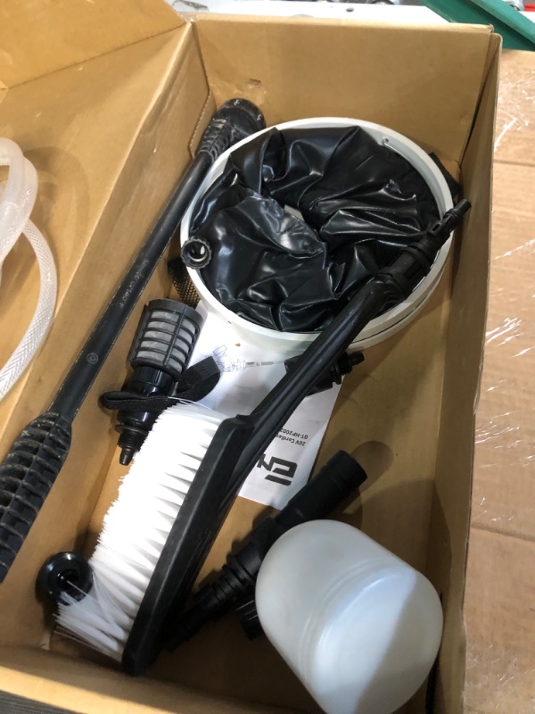 Photo 2 of **READ NOTES****
Enhulk Pressure Washer Cordless, Peak 380 PSI Portable Power Cleaner with 20V 4.0Ah Battery, 6-in-1 Nozzle, Soap Applicator, Brush, 13ft Suction Height for Outdoor Wall Floor Window Cleaning