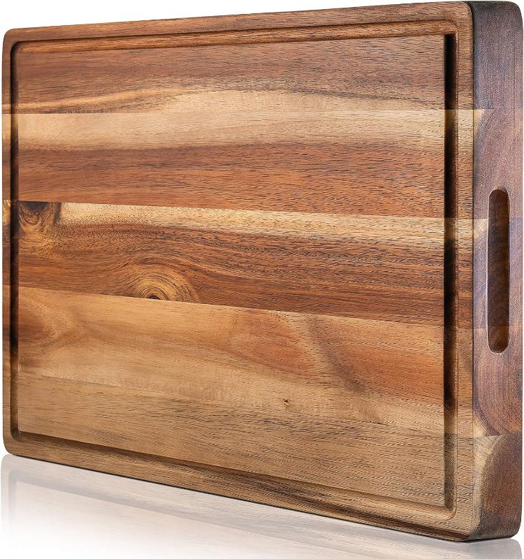 Photo 1 of **SEE NOTES/DAMAGED**
PREMIUM ACACIA Cutting Board & (17"x13"x1.4") Organic, End Grain Chopping Block