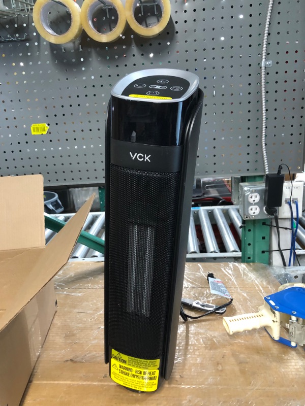 Photo 4 of **FOR PARTS ONLY***
Space Heater,VCK 1500W 24" Portable Electric Heaters for Indoor Use,75° Oscillation,3 Modes,8H Timer, Quite PTC Ceramic Heating with Thermostat,Safety Protection,Remote for Office,Home Bedroom
