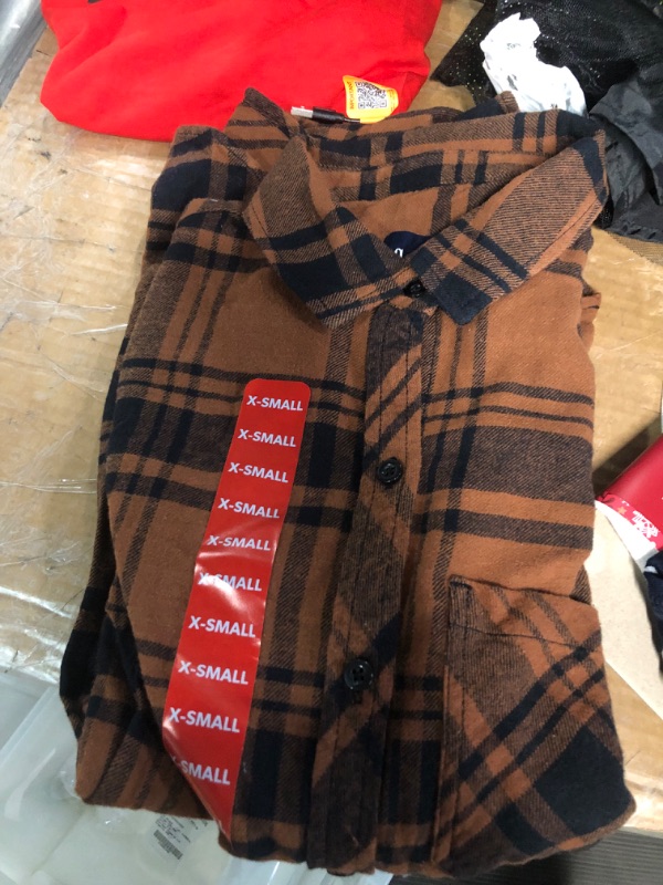 Photo 2 of guys Xsmall flannel brown GAP