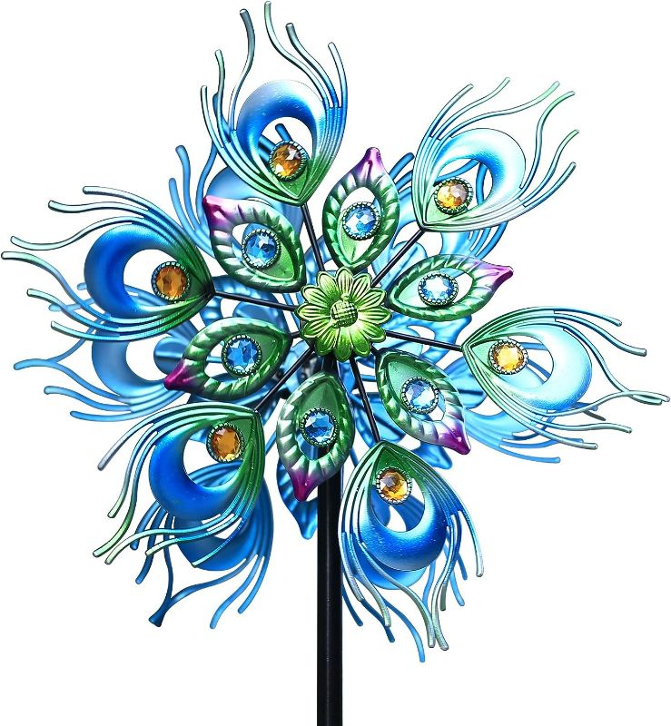 Photo 1 of ***STOCK IMAGE FOR SAMPLE***
Peacock Wind Spinners for Outdoor Yard Garden Patio Lawn Decorations,Metal Large Wind Spinner, Yard Spinner,Wind Sculpture,Wind Spinners Ornaments,Colorful Wind Catcher Windmills with Stable Stake