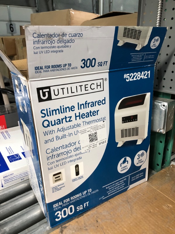 Photo 1 of **READ NOTES***
Utilitech Up to 1500-Watt Infrared Cabinet Indoor Electric Space Heater with Thermostat and Remote Included
