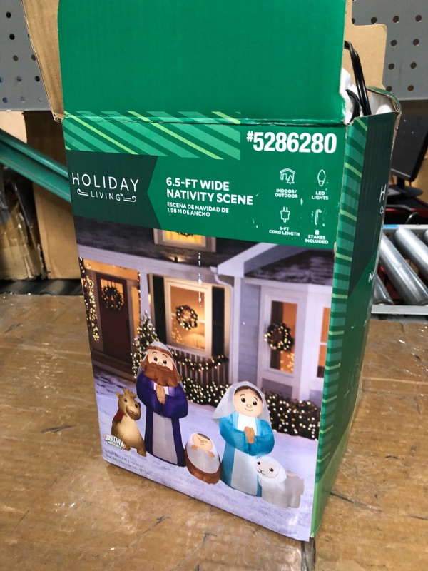 Photo 1 of ***FOR PARTS ONLY****
Holiday Living 4.2-ft Lighted Nativity Christmas Inflatable
