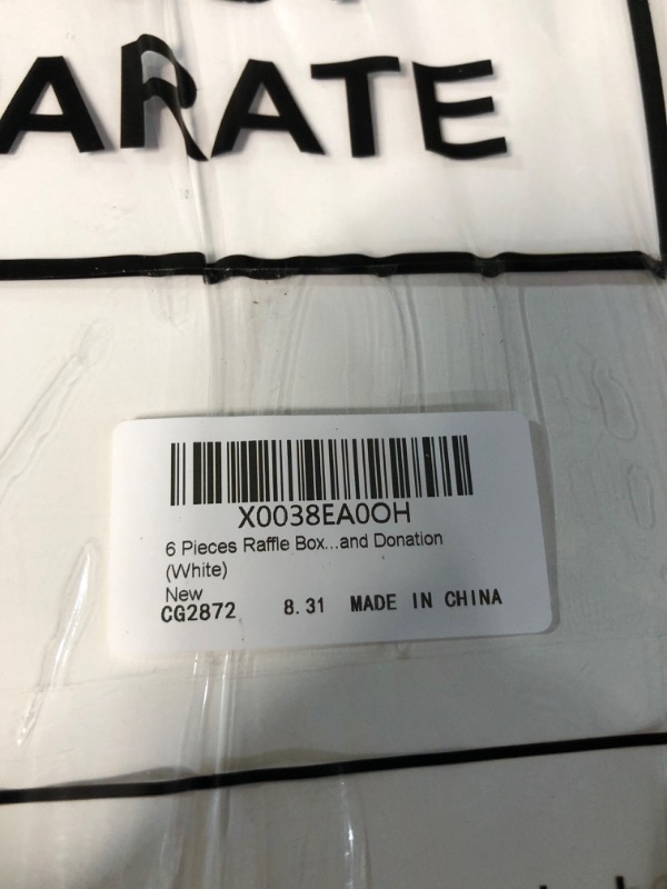 Photo 4 of 6 Pieces Raffle Box, Raffle Ticket Box, Ballot Box, 10 x 10 x 10 Inch Cardboard Box with Slot, Large Donation Boxes for Fundraising, Tip Jar, Suggestion Box for Collecting Raffle and Donation (White)