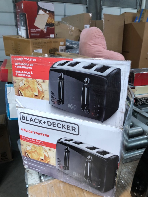 Photo 6 of **FOR PARTS ONLY*** READ NOTES
BLACK+DECKER 4-Slice Toaster, Extra-Wide, Black, TR1410BD