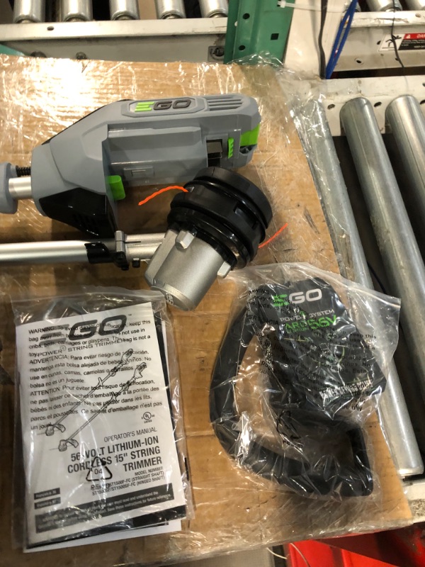 Photo 1 of **FOR PARTS ONLY*****
EGO Power+ ST1502SA 15-Inch 56-Volt Cordless String Timmer, Black & EGO Power+ AL2450S 0.095" Premium Quality Twist Line for EGO 15-Inch String Trimmer