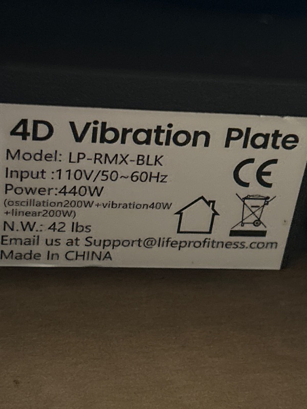 Photo 1 of **HAS BEEN USED- UNABLE TO TEST**  LifePro Rumblex Max 4D Vibration Plate Exercise Machine with Loop Resistance Bands 