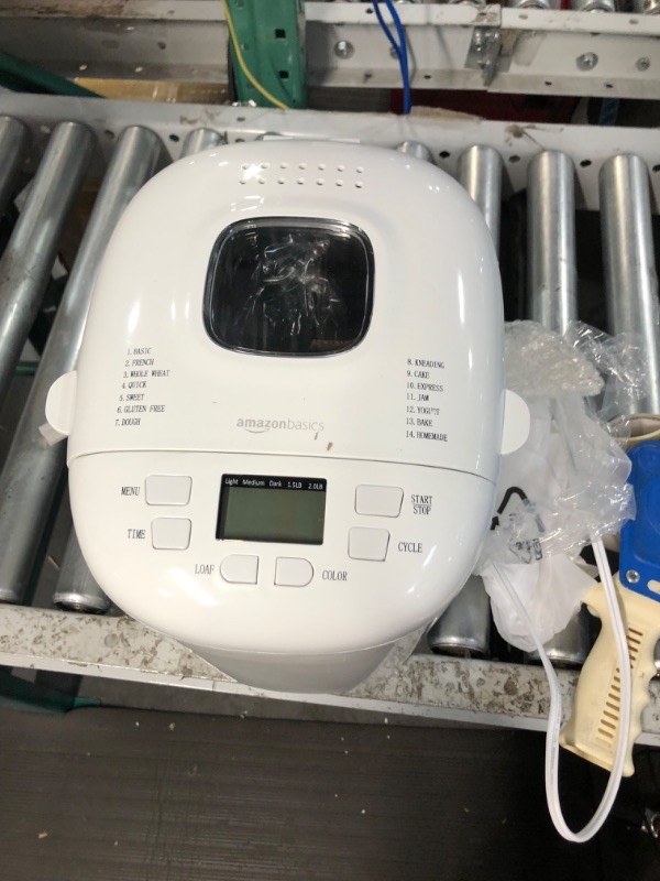 Photo 1 of Amazon Basics 2 Pound Non-Stick Bread Making Machine, White