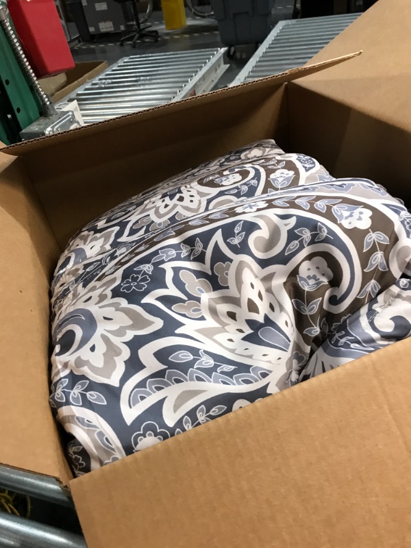 Photo 1 of Blue Boho Comforter Set Queen, 7 Pieces Bed in A Bag Comforter Boho Paisley Pattern Bedding Set Soft Microfiber Queen Size
