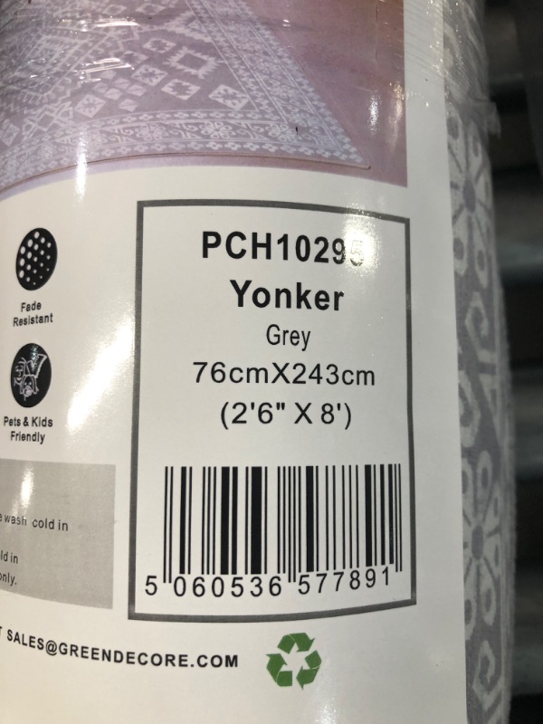 Photo 3 of * important * see all images *
Green Decore Vernal Yonker Machine Washable, Non Shedding, Non Slip Area Rug, Grey 2' 6'' x 8'