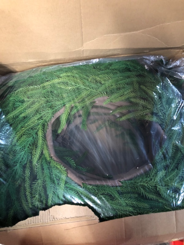 Photo 3 of * two packs of 8 foot * 
CHEAWRTZ  Inch Christmas Wreath, Christmas Wreaths for Front Door, Large Pine Wreath