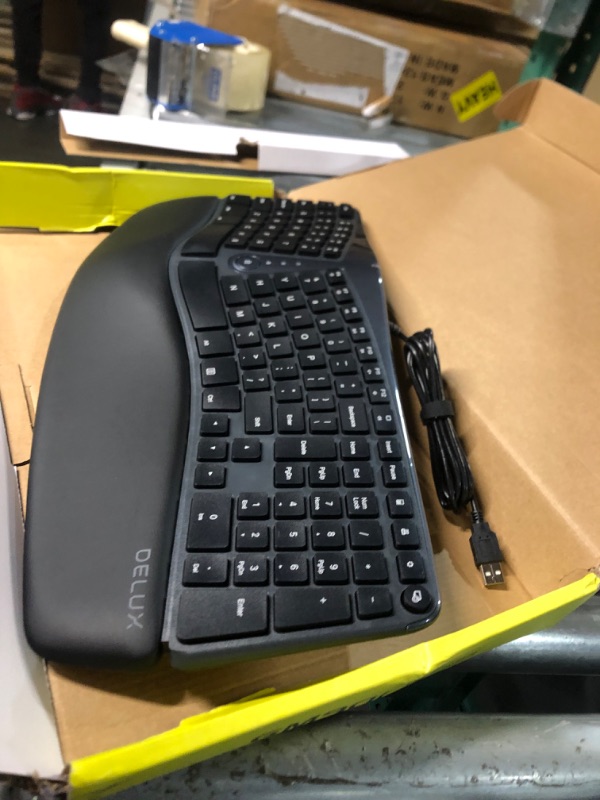 Photo 2 of DeLUX Wired Ergonomic Split Keyboard with Wrist Rest, [Standard Ergo] Keyboard Series 