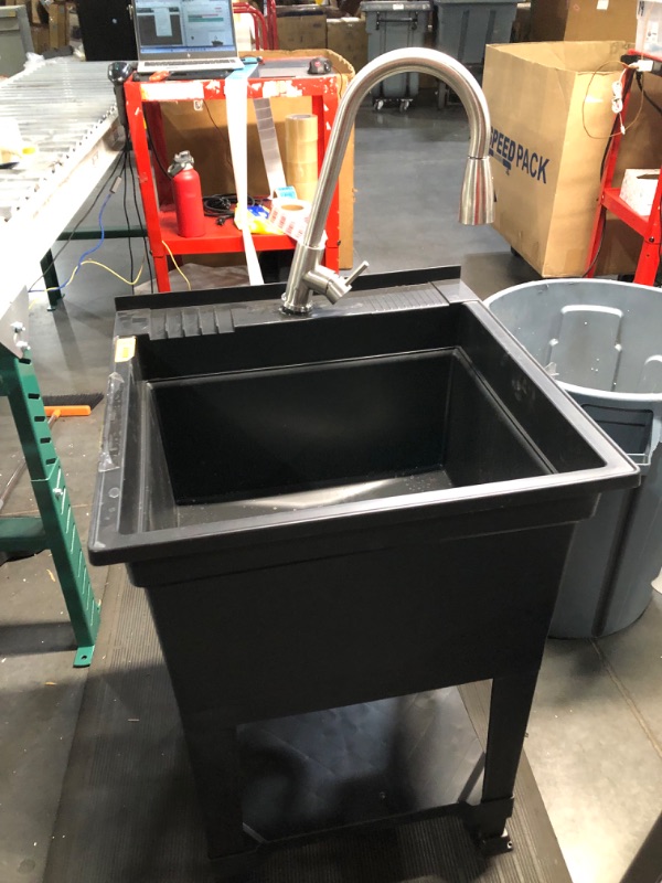 Photo 4 of UTILITYSINKS USA-Made Plastic Freestanding 24 in x 24-Inch UtilityTub Heavy Duty Compact Utility Sink Ideal for Workshop