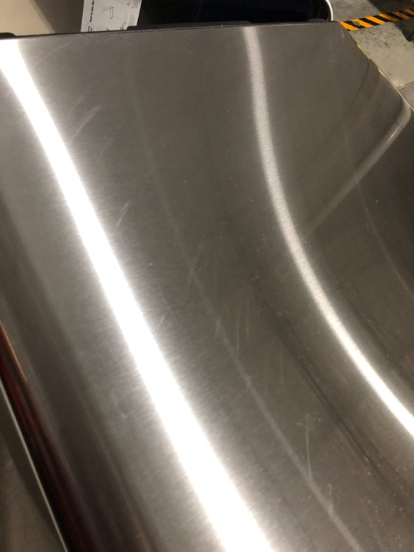 Photo 4 of ***USED - DAMAGED - COVERED IN DENTS AND SCRATCHES***
Home Zone Living 12 Gallon Kitchen Trash Can, Slim Body Stainless Steel Design, 45 Liter Capacity, Silver