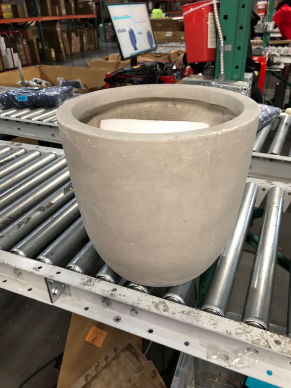 Photo 4 of ***READ NOTES**Kante 20'', 16.5'' & 13.3'' D Round Deathered Finish Concrete Modern Planters (Set of 3), Outdoor Indoor Decorative Plant Pots with Drainage Hole & Rubber Plug for Home & Garden, RC0152BCD-C80021-2 Weathered Concrete 20.1"D + 16.5"D + 13.4"