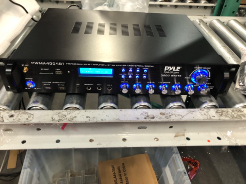 Photo 2 of Pyle Bluetooth Multi-Channel Hybrid Pre-Amplifier System - 3000W PWMA4004BT Microphones included