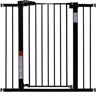 Photo 1 of BABELIO 36" Extra Tall Dog Gate, 26''-40'' Wide Auto Close Baby Gate, Pressure Mounted Metal Pet Gate, Easy Install No Drilling, No Tools Required, with Wall Protectors and Extenders (Black)
