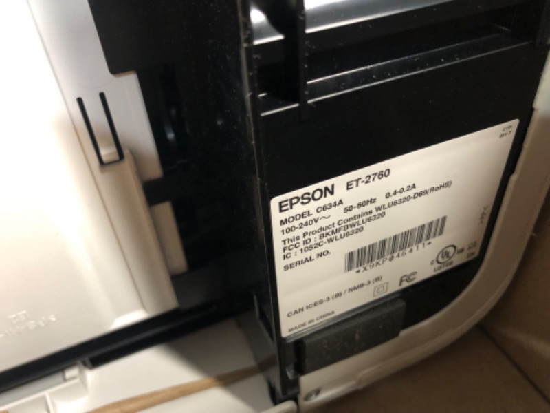 Photo 5 of Epson EcoTank ET-2850 Wireless Color All-in-One Cartridge-Free Supertank Printer with Scan, Copy and Auto 2-Sided Printing - White, Medium ET-2850 (White) White Print/Copy/Scan