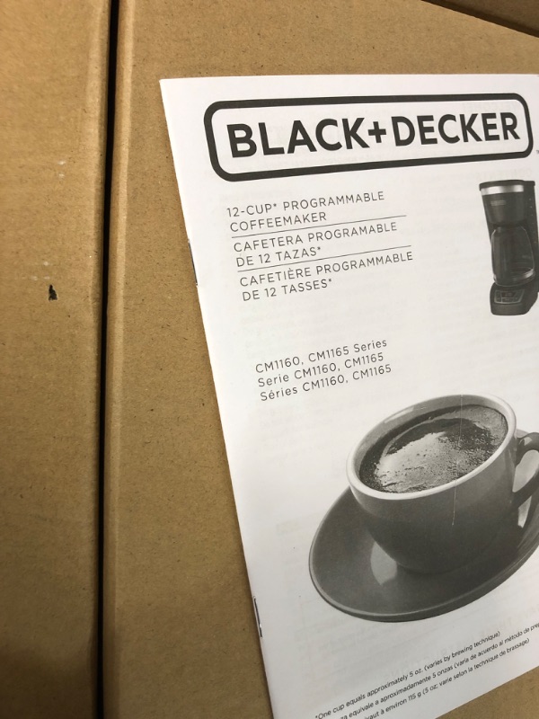 Photo 3 of ***USED LIKE NEW***Black+Decker CM1160B 12-Cup Programmable Coffee Maker, Black/Stainless Steel