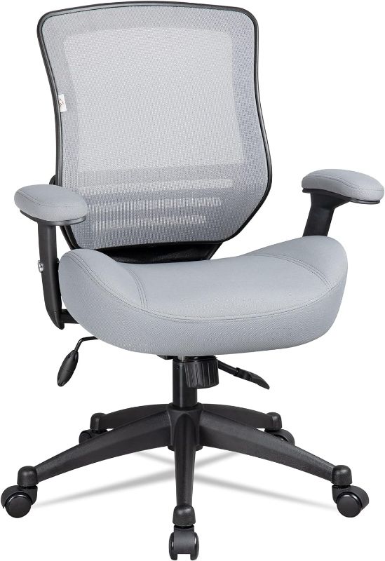 Photo 1 of BOLISS Office Chair Ergonomic Office Computer Desk Chair Height Adjusting Arm Waist Support Function - Grey
