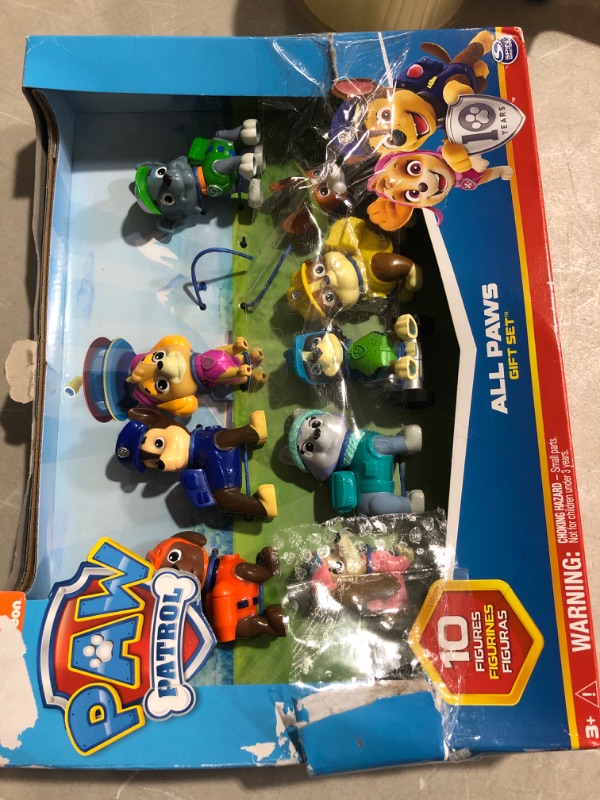Photo 3 of (MISSING 1 PIECE) Paw Patrol, 10th Anniversary, All Paws On Deck Toy Figures Gift Pack with 10 Collectible Action Figures, Kids Toys f