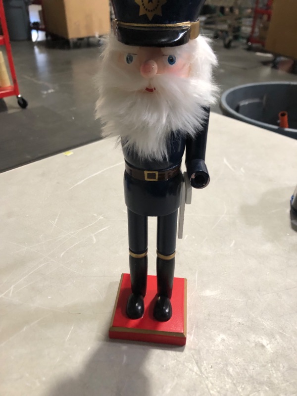 Photo 5 of **MAJOR DAMAGE FIXABLE
Clever Creations Watchman 14 Inch Traditional Wooden Nutcracker, Festive Christmas Décor