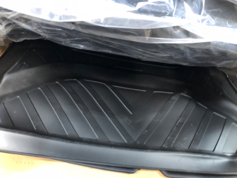 Photo 1 of powoq Fit Tesla Model Y Trunk Mat Floor Mats Cargo Mat Cargo Liner Floor Liner Trunk Liner for 2020 2021 2022 Tesla Model Y Accessories (Four Trunk Mats + Floor Mats+3 PCS Rear Backrest Mats)