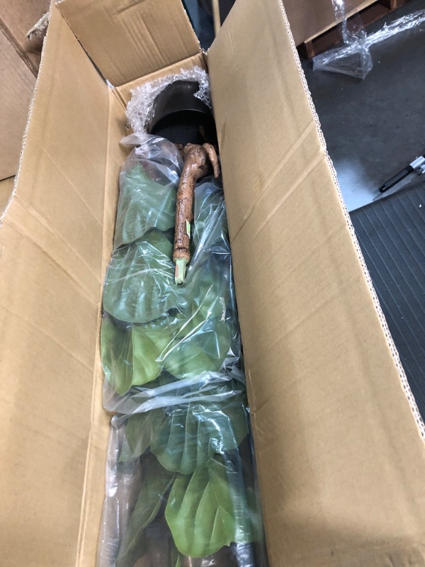 Photo 1 of Melli Welli Artificial Fiddle Leaf Fig Tree 4.1FT Tall Fake Fiddle Leaf Fig Plant Faux Tree in Pot Ficus Tree for Home Decor Indoor Outdoor Office Living Room Bathroom Corner Green 4.1ft Fig Tree