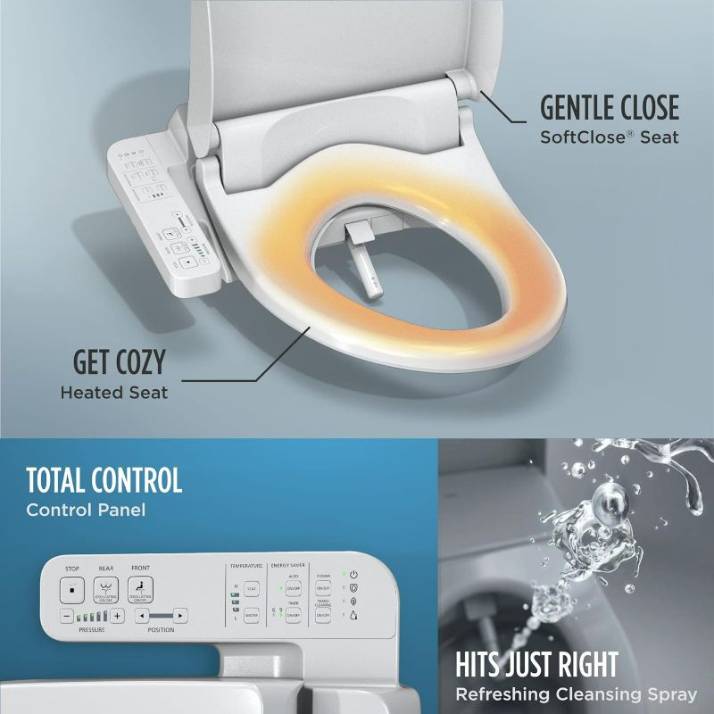 Photo 4 of (READ NOTES) TOTO WASHLET A2 Electronic Bidet Toilet Seat with Heated Seat and SoftClose Lid, Elongated, Cotton White - SW3004#01