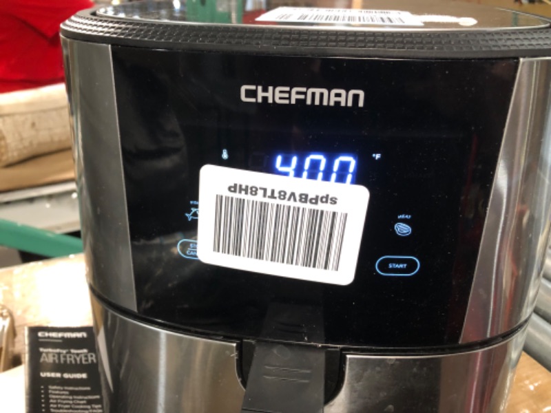 Photo 4 of **STICKER DOESN'T COME OFF DISPLAY***
CHEFMAN Large Air Fryer Max XL 8 Qt, Healthy Cooking 8 QT SS Air Fryer