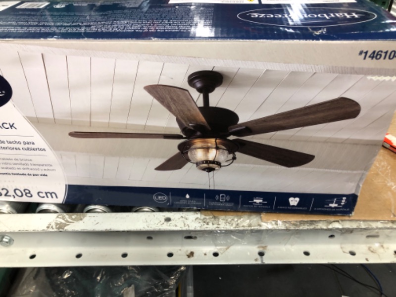 Photo 4 of Harbor Breeze Merrimack II 52-in Matte Bronze LED Indoor/Outdoor Ceiling Fan with Light Kit (5-Blade)