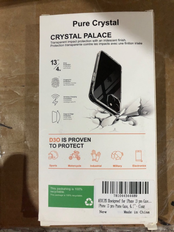 Photo 1 of AEDILYS Shockproof for iPhone 13 pro Case,[ Non-Yellowing][15FT Military Grade Drop Protection] [Scratch-Resistant], Slim Non-Slip iPhone 13 pro Phone Case, 6.1''- Clear iPhone 13 pro clear