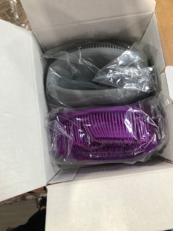 Photo 3 of 2 Packs Silicone Body Scrubber, Soft Silicone Body Shower Loofah for Body Exfoliation and Massage. Body Scrubbers for Use in Shower Suitable for All Skin. (Gray & Purple) *Gray & Purple