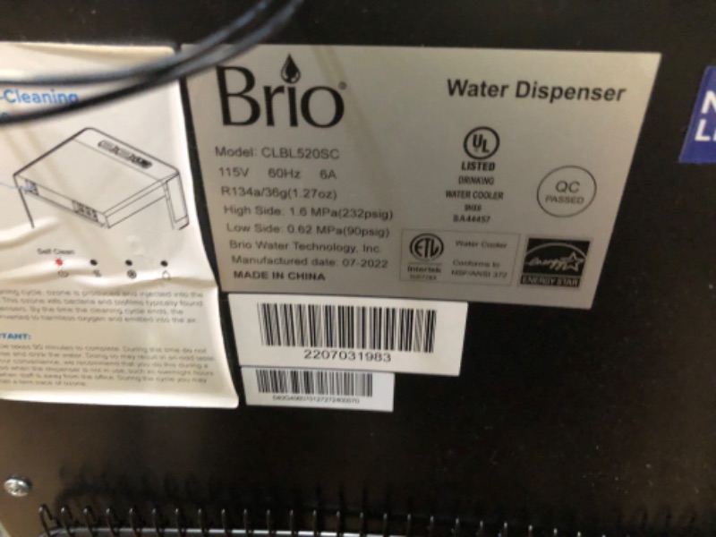 Photo 12 of *PARTS ONLY* Brio Self Cleaning Bottom Loading Water Cooler Water Dispenser - Limited Edition