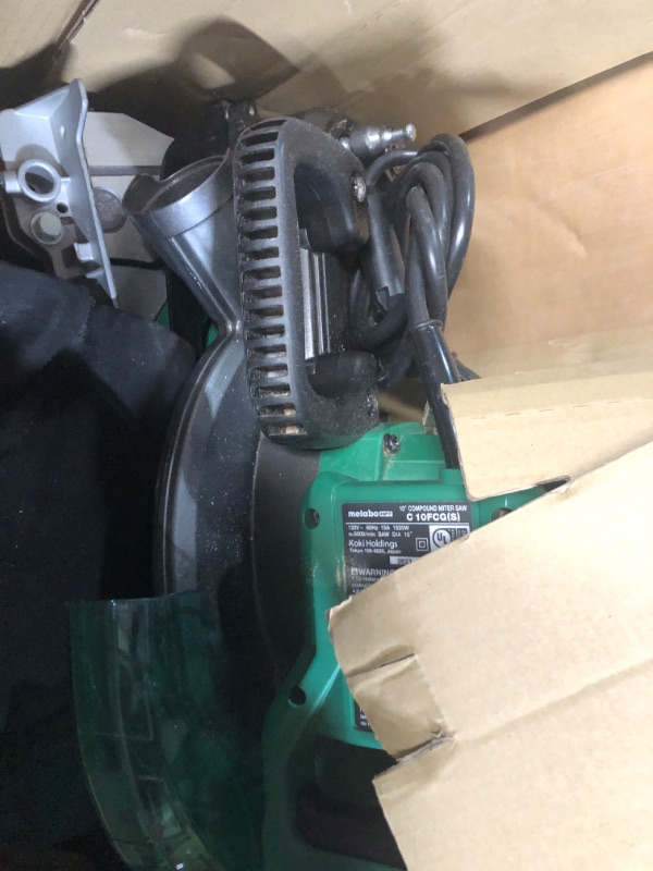 Photo 2 of **SEE NOTES/NON-REFUNDABLE FOR PARTS**
Metabo HPT Compound 10" Miter Saw with 10-Inch Fine Finish Blade w/ 10-Inch VPR Fine Finish Blade