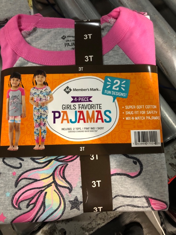 Photo 2 of Member's Mark Girl's 4-Piece Snug Fit Mix-N-Match Favorite Pajamas Set
