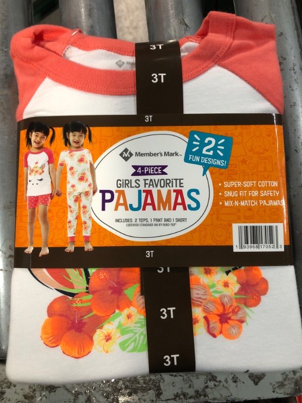 Photo 2 of Member's Mark Girl's 4-Piece Snug Fit Mix-N-Match Favorite Pajamas Set
