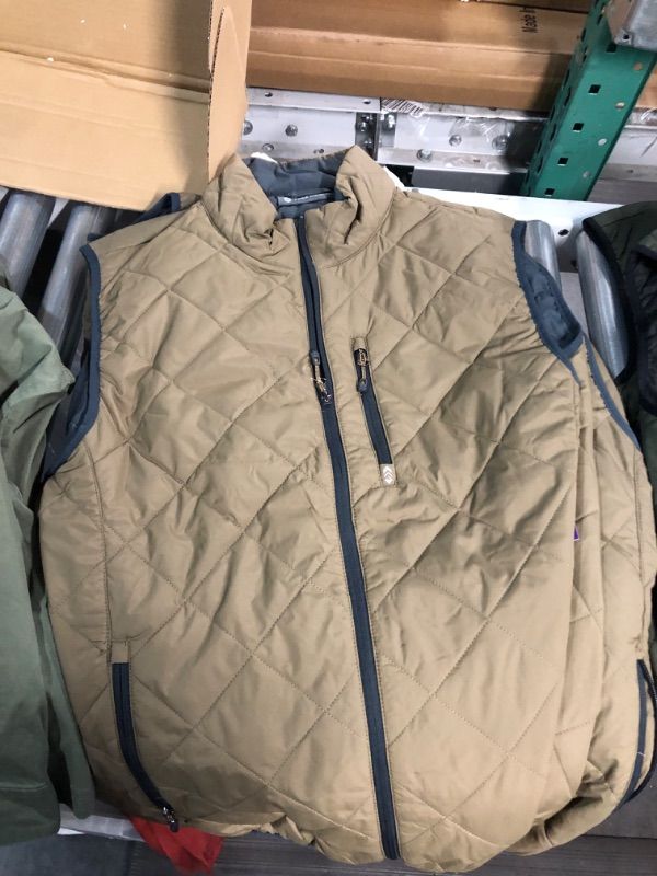 Photo 2 of Free Country Men's Trail Creek Quilted Puffer Vest Brown New Full Zip Size SMALL