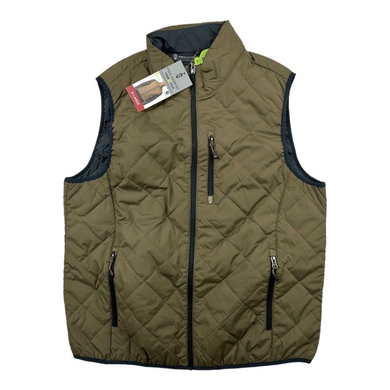 Photo 1 of Free Country Men's Trail Creek Quilted Puffer Vest Brown New Full Zip Size SMALL